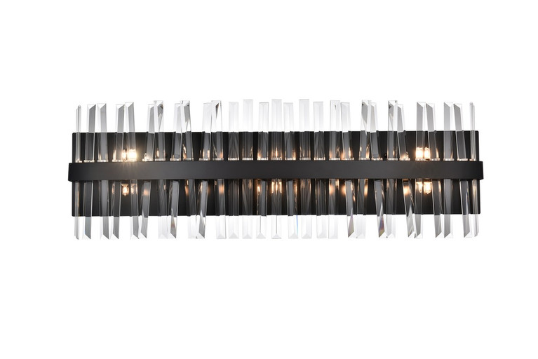Elegant Lighting - 6200W36BK - Ten Light Bath Sconce - Serephina - black