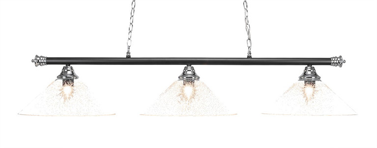 Toltec Lighting - 373-CHMB-308 - Three Light Bar - Oxford - Chrome & Matte Black