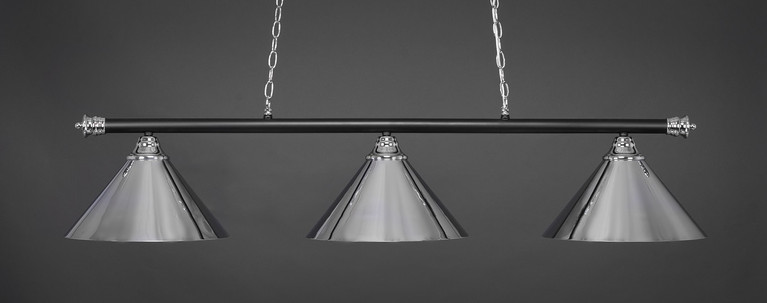 Toltec Lighting - 373-CHMB-420-CH - Three Light Bar - Oxford - Chrome & Matte Black