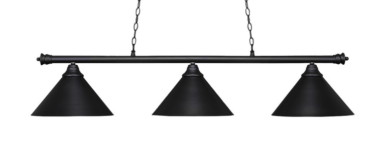 Toltec Lighting - 373-MB-420-MB - Three Light Bar - Oxford - Matte Black
