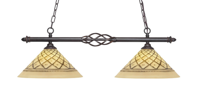 Toltec Lighting - 862-DG-7182 - Two Light Island Pendant - Eleganté - Dark Granite