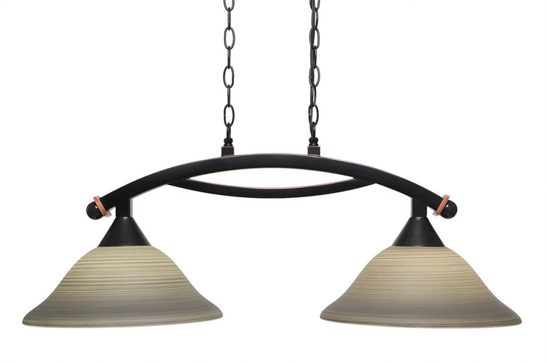 Toltec Lighting - 872-BC-604 - Two Light Island Pendant - Bow - Black Copper
