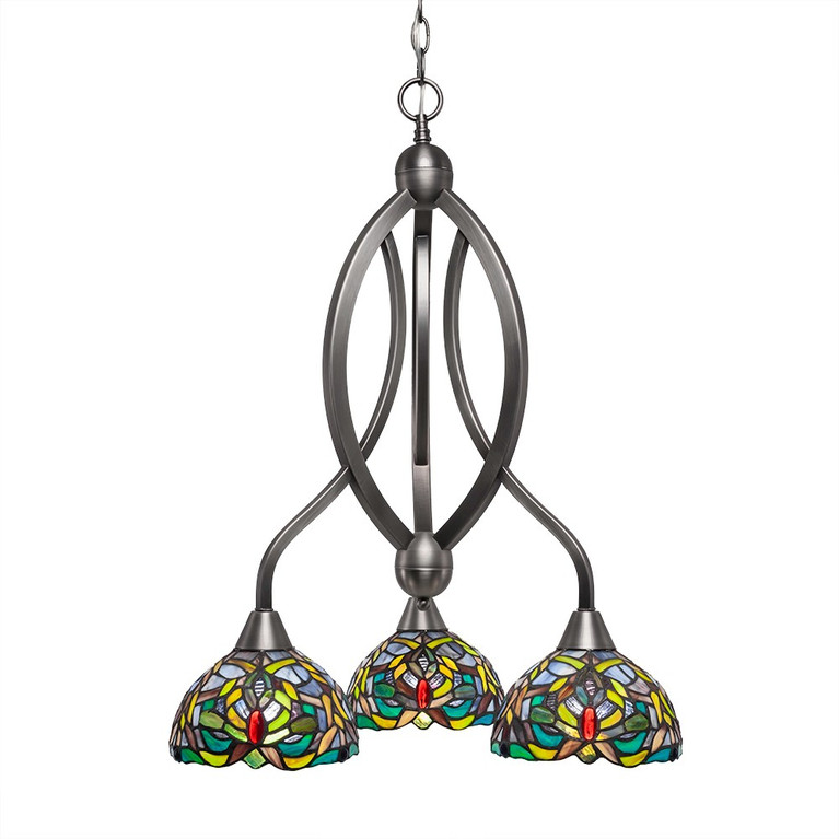 Toltec Lighting - 263-BN-9905 - Three Light Chandelier - Bow - Brushed Nickel