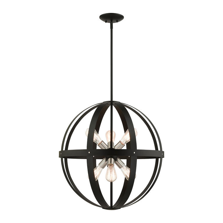 Livex Lighting - 49646-14 - Six Light Chandelier - Stoneridge - Textured Black w/ Brushed Nickels