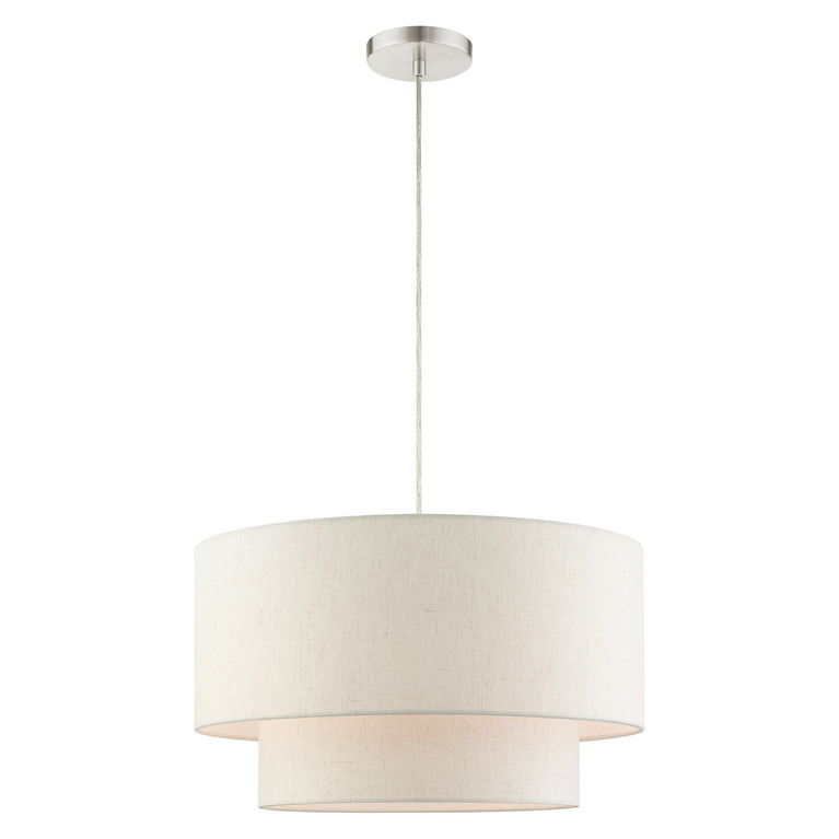 Livex Lighting - 49803-91 - Three Light Pendant - Blossom - Brushed Nickel