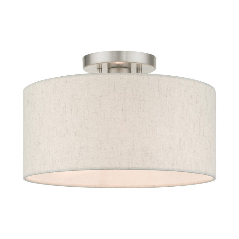 Livex Lighting - 49809-91 - One Light Semi Flush Mount - Blossom - Brushed Nickel