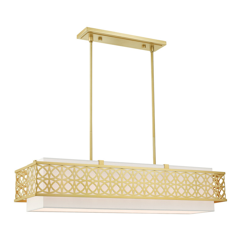 Livex Lighting - 49868-33 - Six Light Linear Chandelier - Calinda - Soft Gold