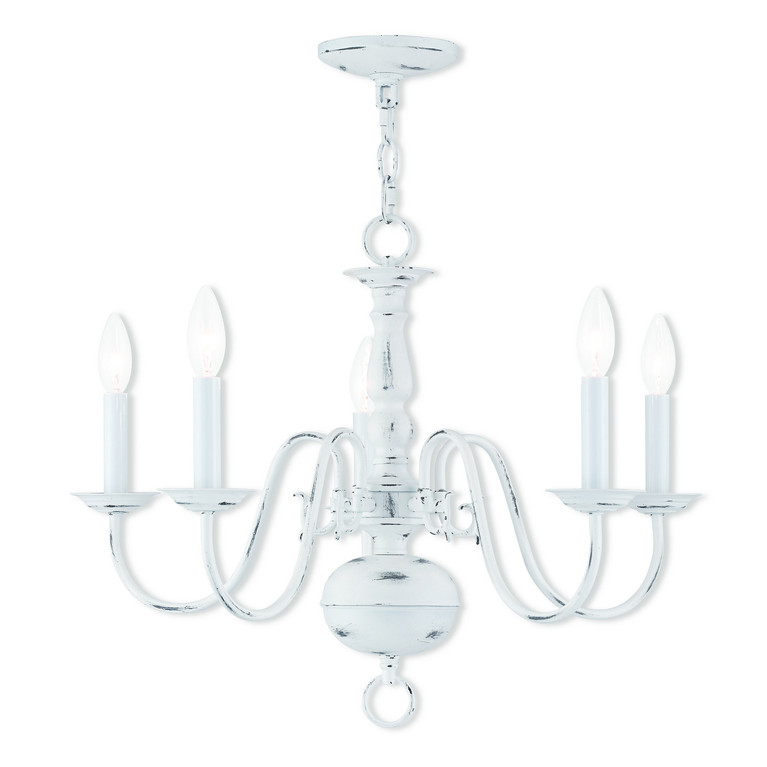 Livex Lighting - 5005-60 - Five Light Chandelier - Williamsburgh - Antique White