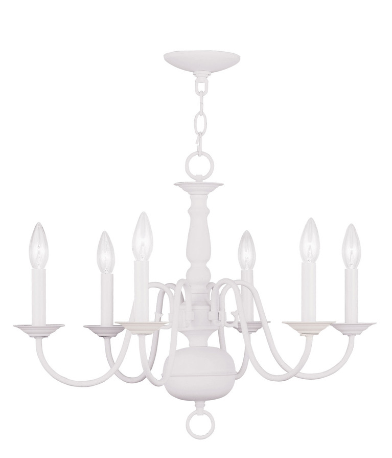 Livex Lighting - 5006-03 - Six Light Chandelier - Williamsburgh - White