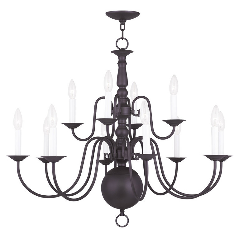 Livex Lighting - 5014-07 - 12 Light Chandelier - Williamsburgh - Bronze