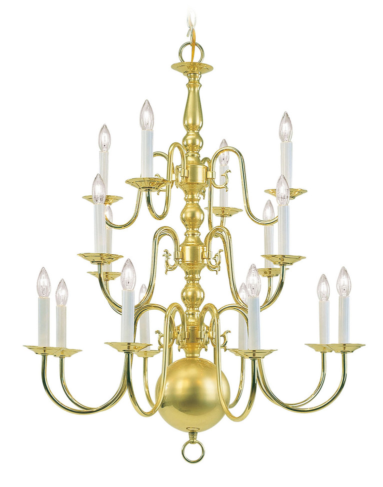 Livex Lighting - 5016-02 - 16 Light Chandelier - Williamsburgh - Polished Brass
