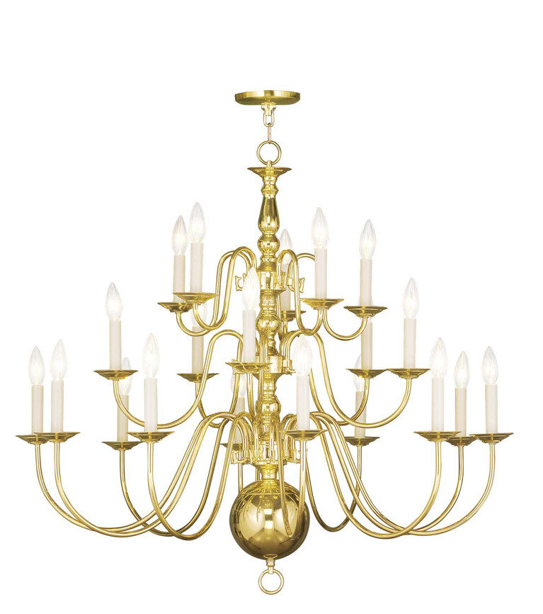 Livex Lighting - 5019-02 - 20 Light Chandelier - Williamsburgh - Polished Brass