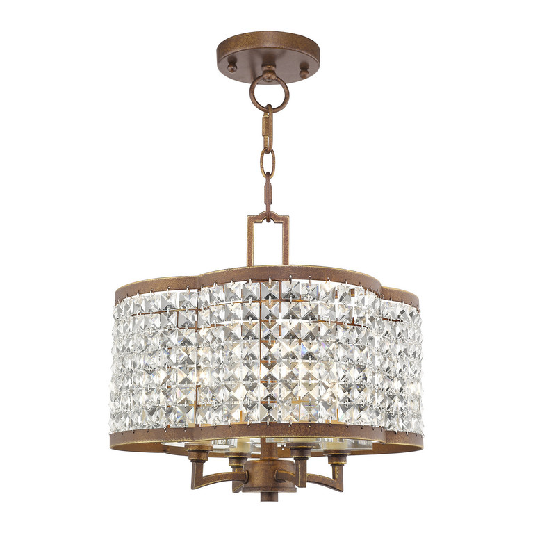 Livex Lighting - 50574-64 - Four Light Mini Chandelier/Ceiling Mount - Grammercy - Hand Applied Palacial Bronze