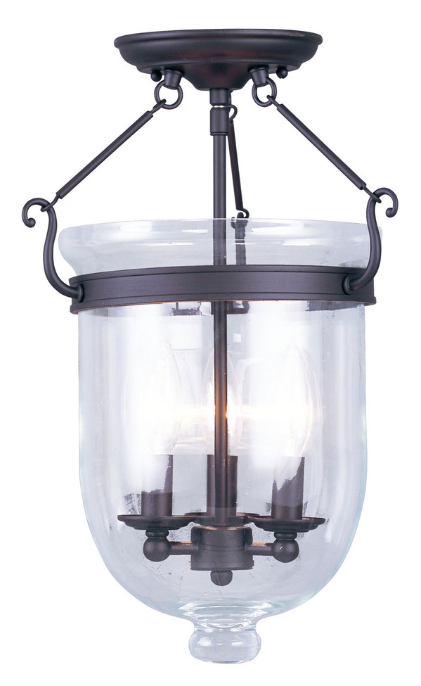 Livex Lighting - 5062-07 - Three Light Ceiling Mount - Jefferson - Bronze