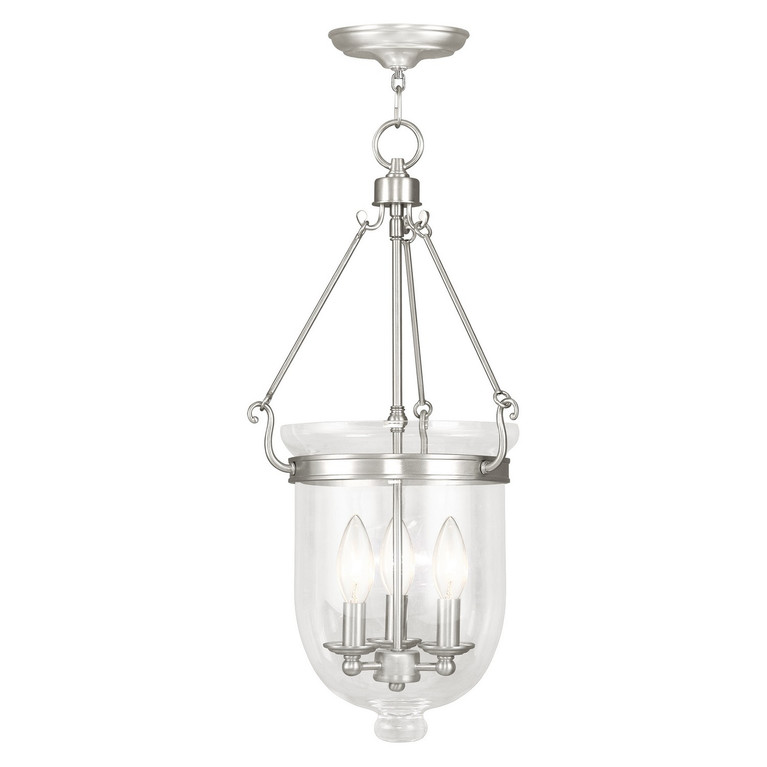 Livex Lighting - 5064-91 - Three Light Pendant - Jefferson - Brushed Nickel