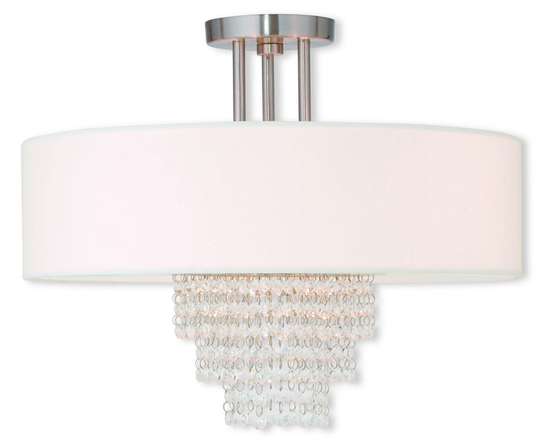 Livex Lighting - 51028-91 - Four Light Ceiling Mount - Carlisle - Brushed Nickel