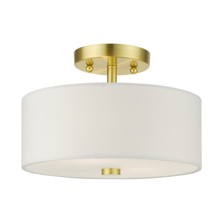 Livex Lighting - 51052-12 - Two Light Semi Flush Mount - Meridian - Satin Brass