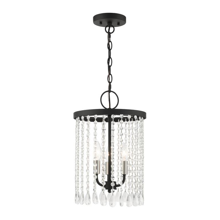 Livex Lighting - 51060-04 - Three Light Chandelier - Elizabeth - Black w/ Brushed Nickels