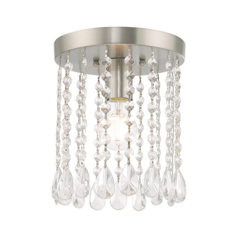 Livex Lighting - 51066-91 - One Light Ceiling Mount - Elizabeth - Brushed Nickel