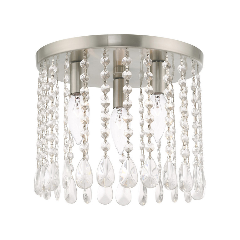 Livex Lighting - 51067-91 - Three Light Ceiling Mount - Elizabeth - Brushed Nickel