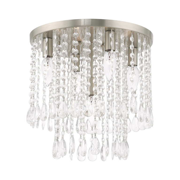 Livex Lighting - 51068-91 - Five Light Ceiling Mount - Elizabeth - Brushed Nickel
