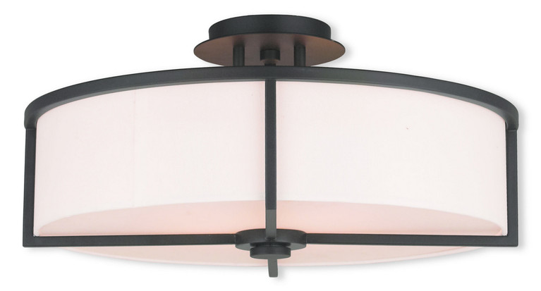 Livex Lighting - 51075-07 - Four Light Ceiling Mount - Wesley - Bronze