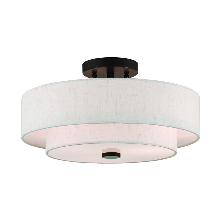 Livex Lighting - 51084-92 - Three Light Ceiling Mount - Monroe - English Bronze