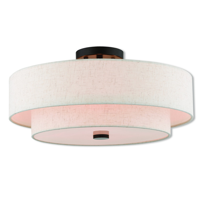 Livex Lighting - 51085-92 - Four Light Ceiling Mount - Monroe - English Bronze