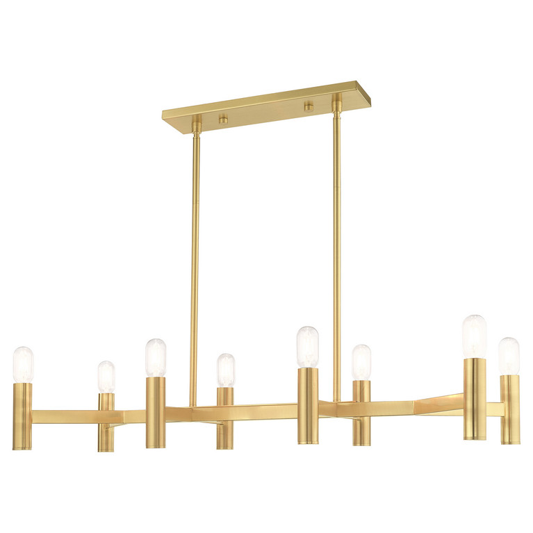 Livex Lighting - 51138-12 - Eight Light Linear Chandelier - Copenhagen - Satin Brass
