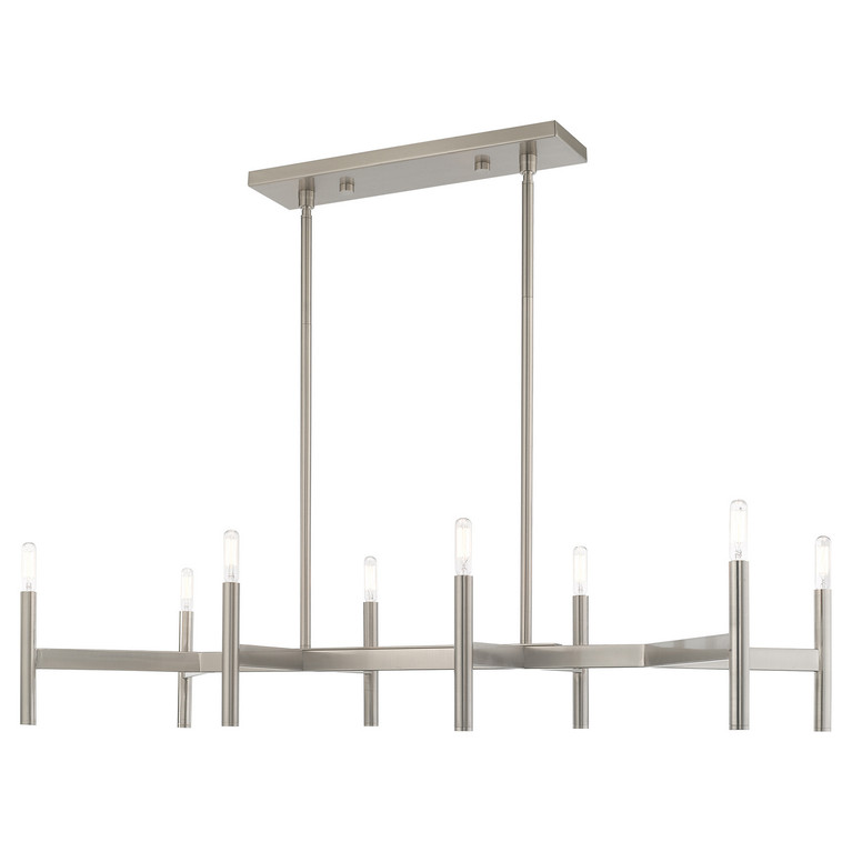 Livex Lighting - 51178-91 - Eight Light Linear Chandelier - Copenhagen - Brushed Nickel