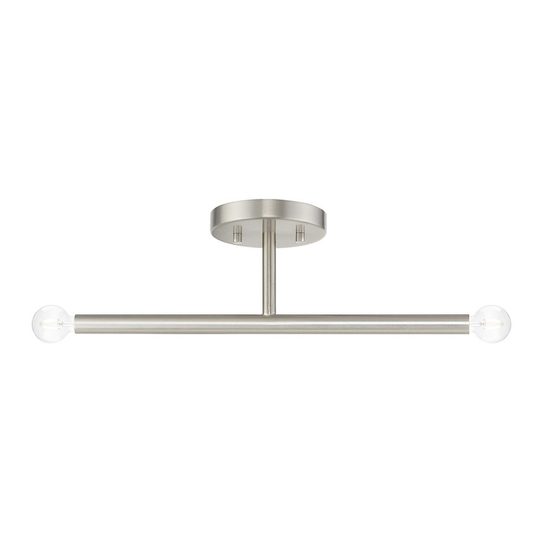 Livex Lighting - 51179-91 - Two Light Semi-Flush Mount - Copenhagen - Brushed Nickel