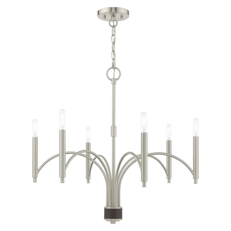 Livex Lighting - 51336-91 - Six Light Chandelier - Wisteria - Brushed Nickel w/ Bronze