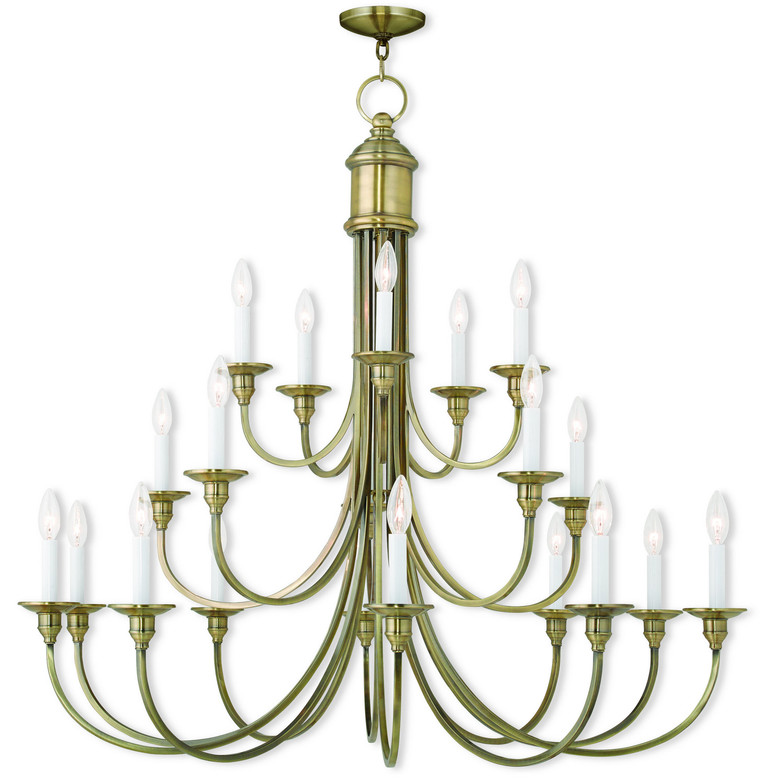 Livex Lighting - 5140-01 - 20 Light Foyer Chandelier - Cranford - Antique Brass