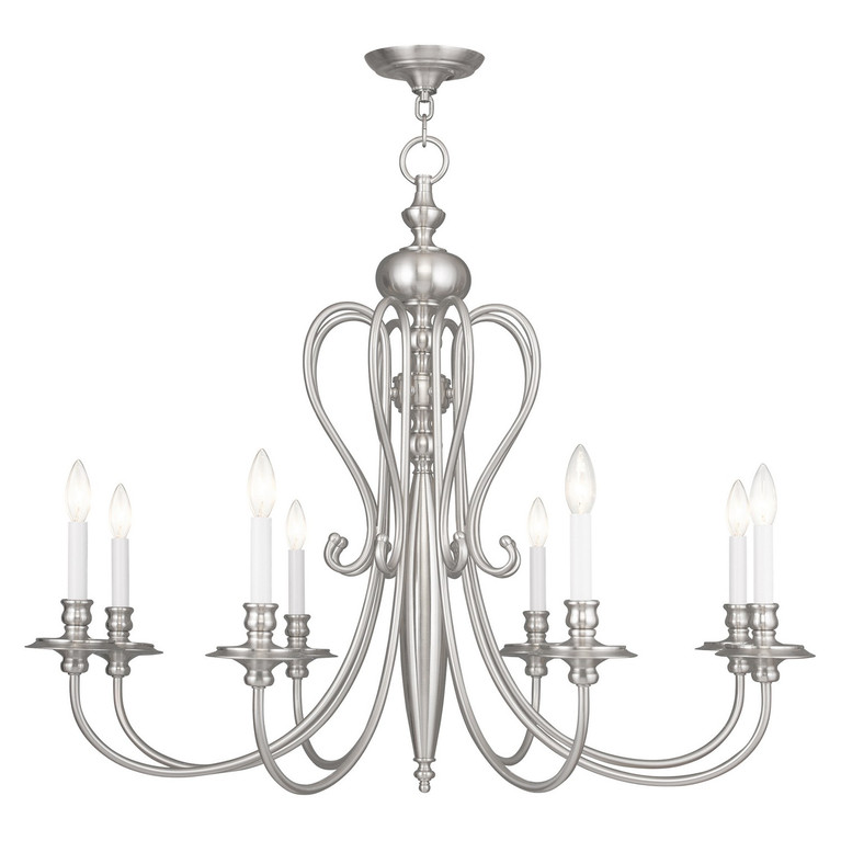Livex Lighting - 5168-91 - Eight Light Chandelier - Caldwell - Brushed Nickel