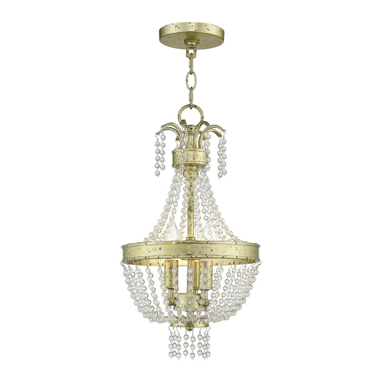 Livex Lighting - 51853-28 - Three Light Pendant - Valentina - Hand Applied Winter Gold