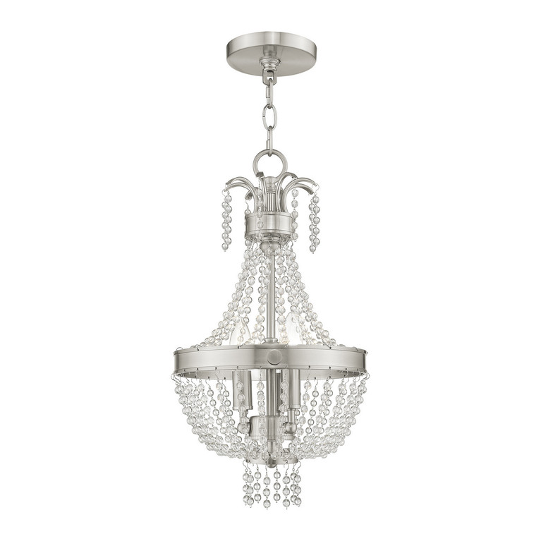Livex Lighting - 51853-91 - Three Light Pendant - Valentina - Brushed Nickel