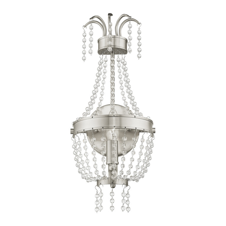 Livex Lighting - 51872-91 - One Light Wall Sconce - Valentina - Brushed Nickel