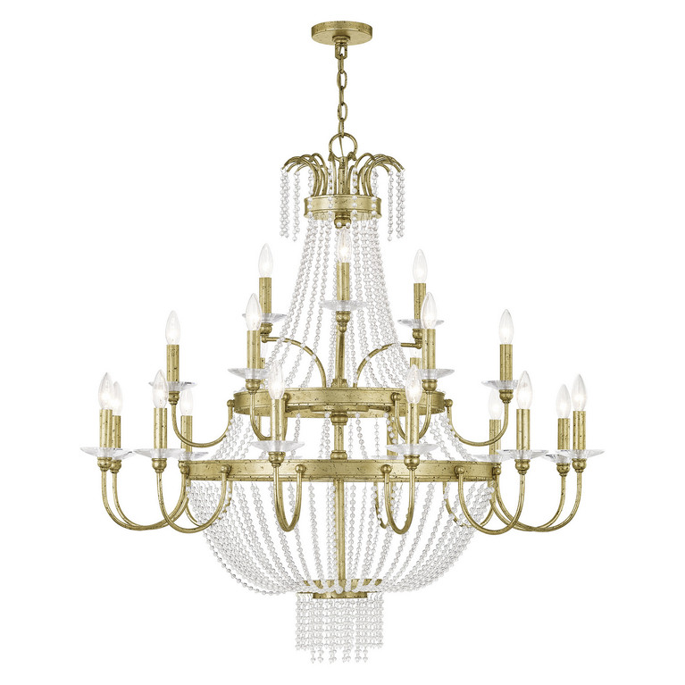 Livex Lighting - 51877-28 - 21 Light Foyer Chandelier - Valentina - Hand Applied Winter Gold