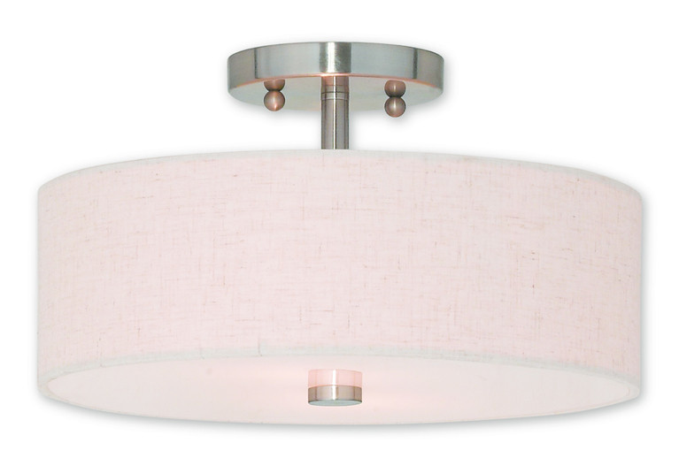 Livex Lighting - 52134-91 - Two Light Ceiling Mount - Meridian - Brushed Nickel