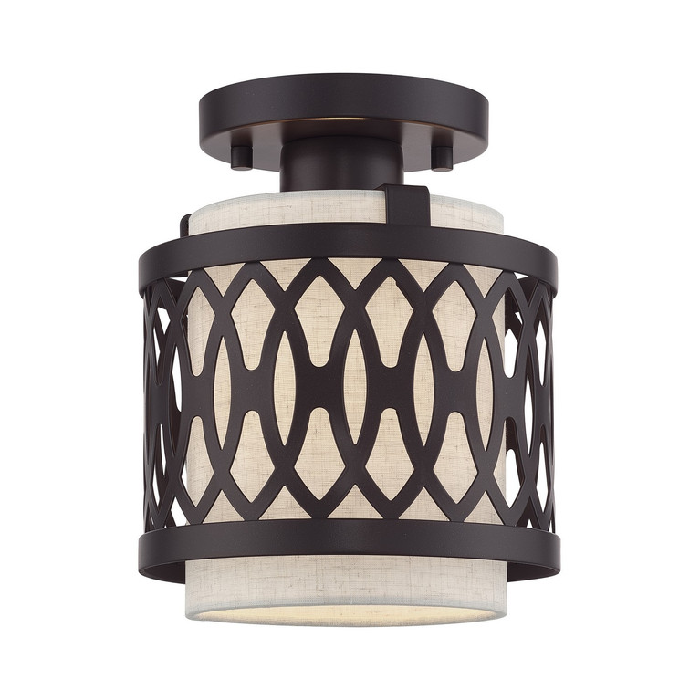 Livex Lighting - 53431-92 - One Light Semi-Flush Mount - Vistaview - English Bronze