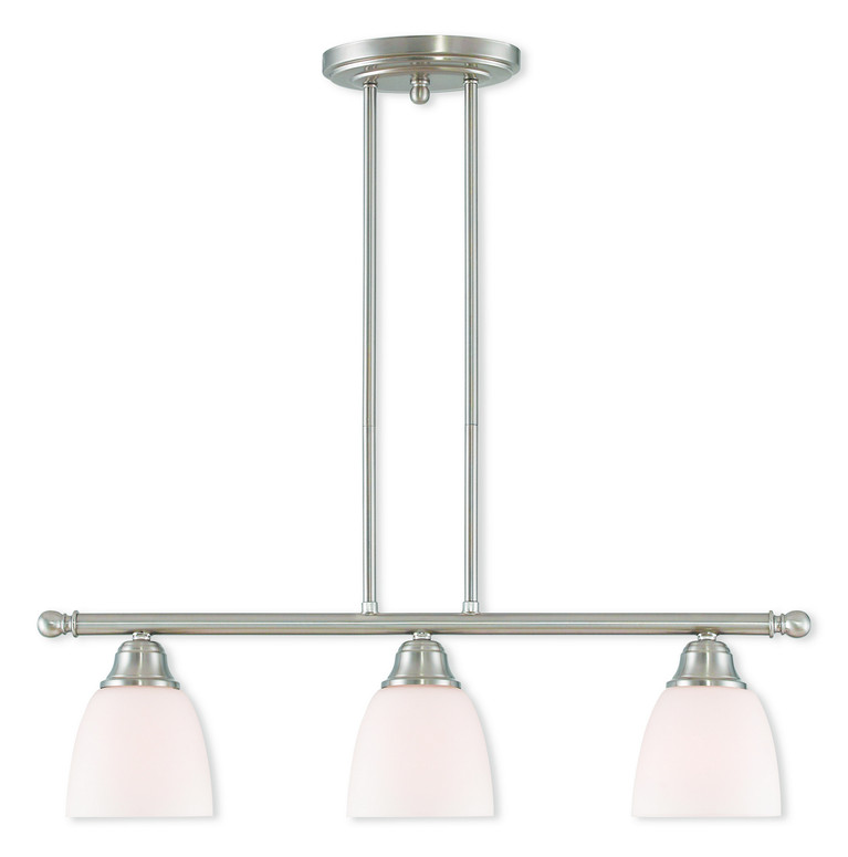Livex Lighting - 53854-91 - Three Light Linear Chandelier - Somerville - Brushed Nickel