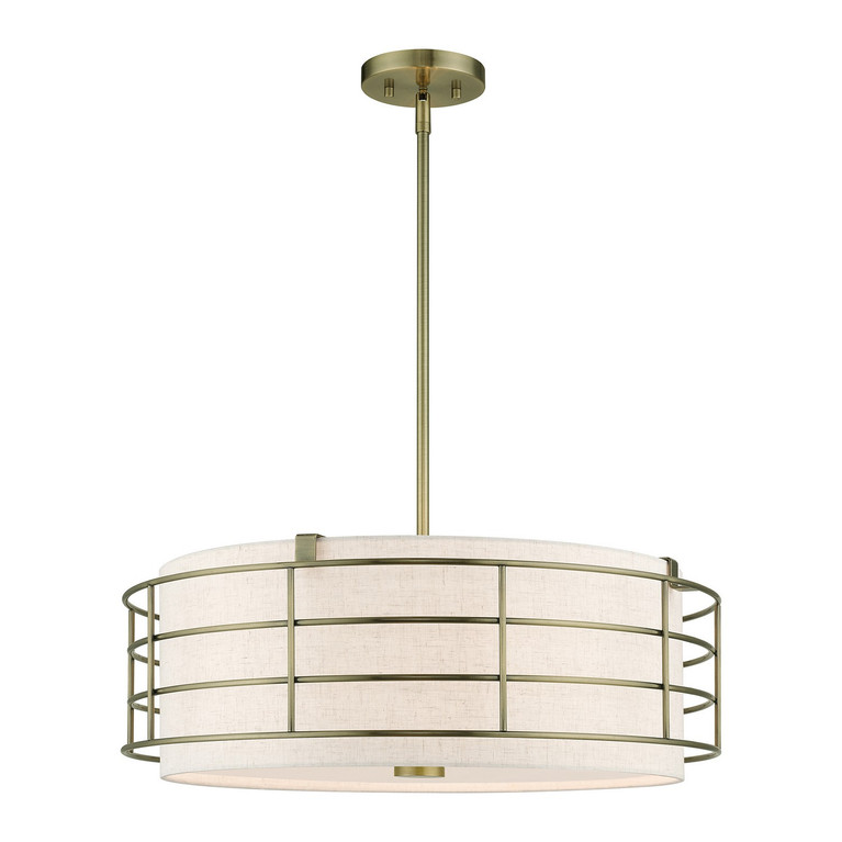Livex Lighting - 55115-01 - Five Light Pendant Chandelier - Blanchard - Antique Brass