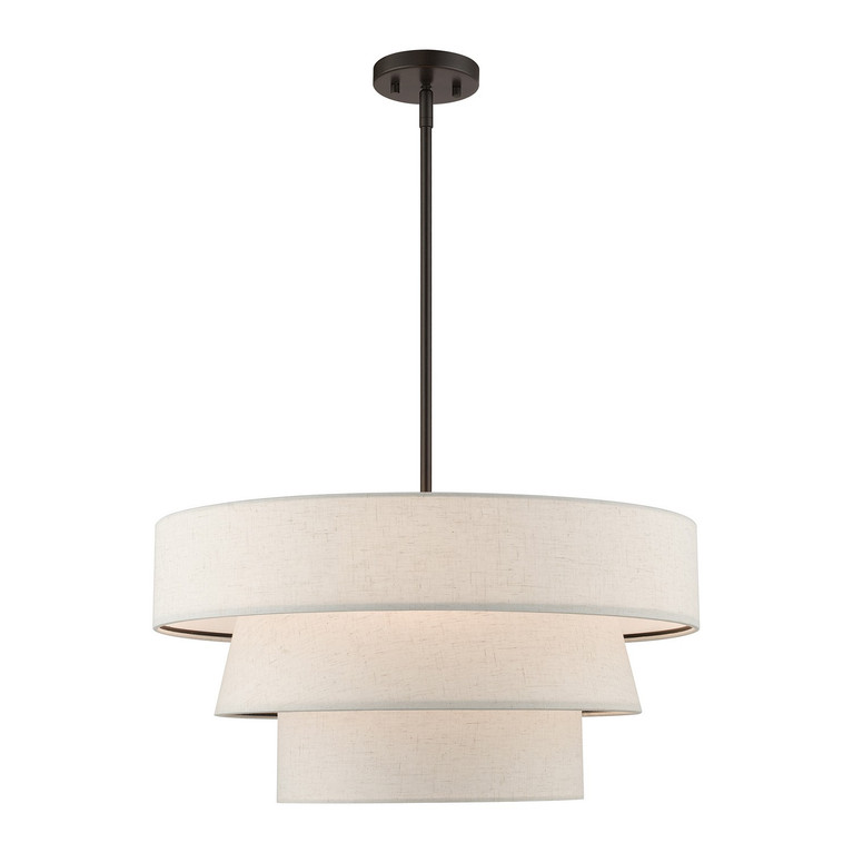 Livex Lighting - 56724-92 - Four Light Pendant Chandelier - Chandler - English Bronze