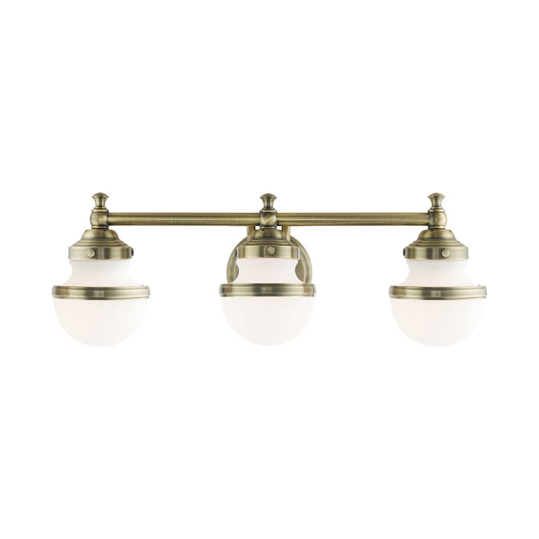 Livex Lighting - 5713-01 - Three Light Vanity - Oldwick - Antique Brass