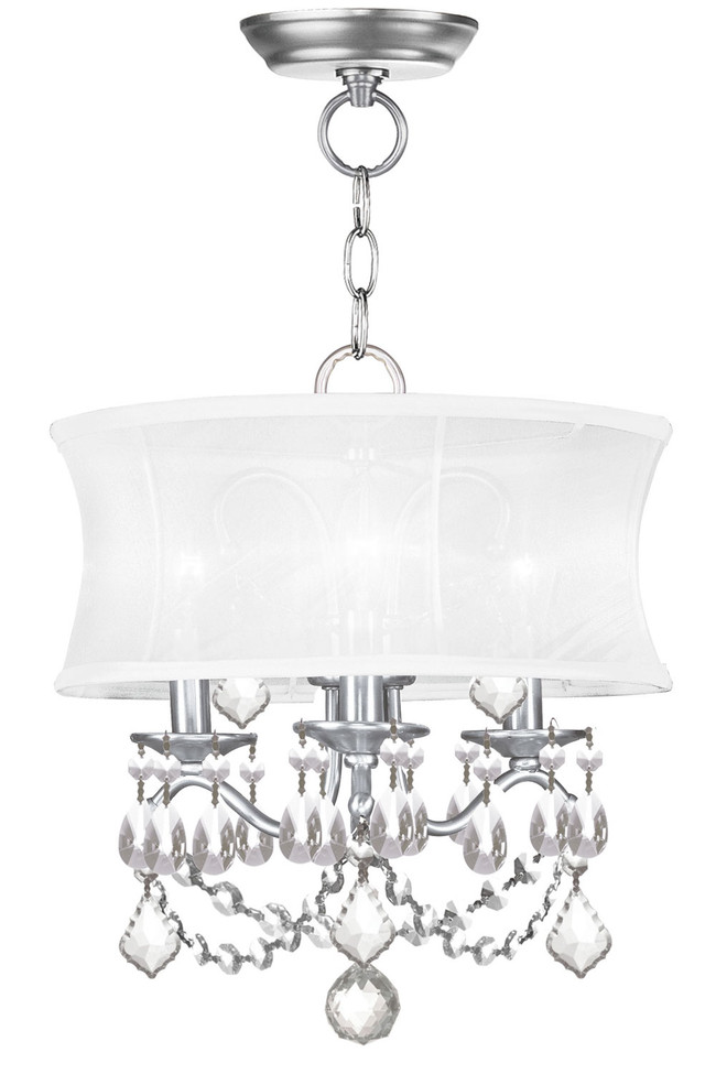 Livex Lighting - 6303-91 - Three Light Mini Chandelier/Ceiling Mount - Newcastle - Brushed Nickel