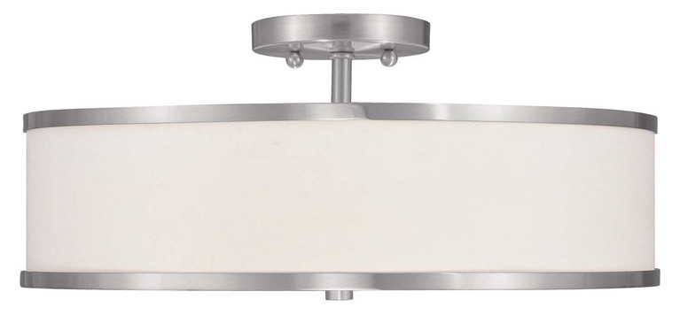 Livex Lighting - 6352-91 - Three Light Ceiling Mount - Park Ridge - Brushed Nickel