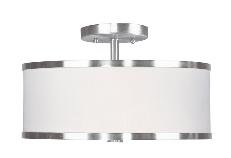 Livex Lighting - 6367-91 - Two Light Ceiling Mount - Park Ridge - Brushed Nickel
