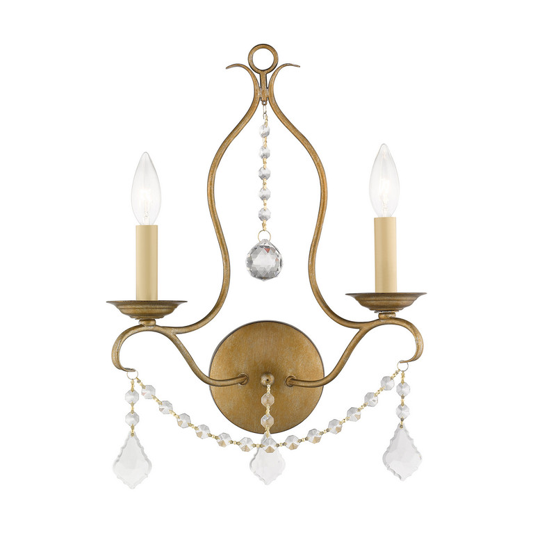 Livex Lighting - 6422-48 - Two Light Wall Sconce - Chesterfield - Hand Applied Antique Gold Leaf