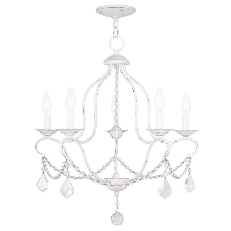 Livex Lighting - 6435-60 - Five Light Chandelier - Chesterfield - Antique White