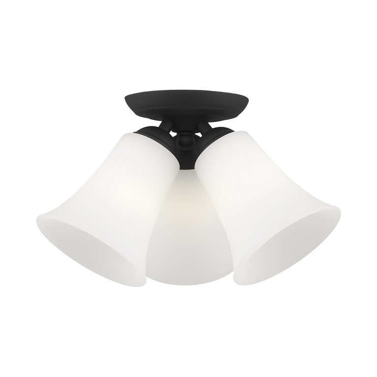 Livex Lighting - 6462-04 - Three Light Ceiling Mount - Ridgedale - Black